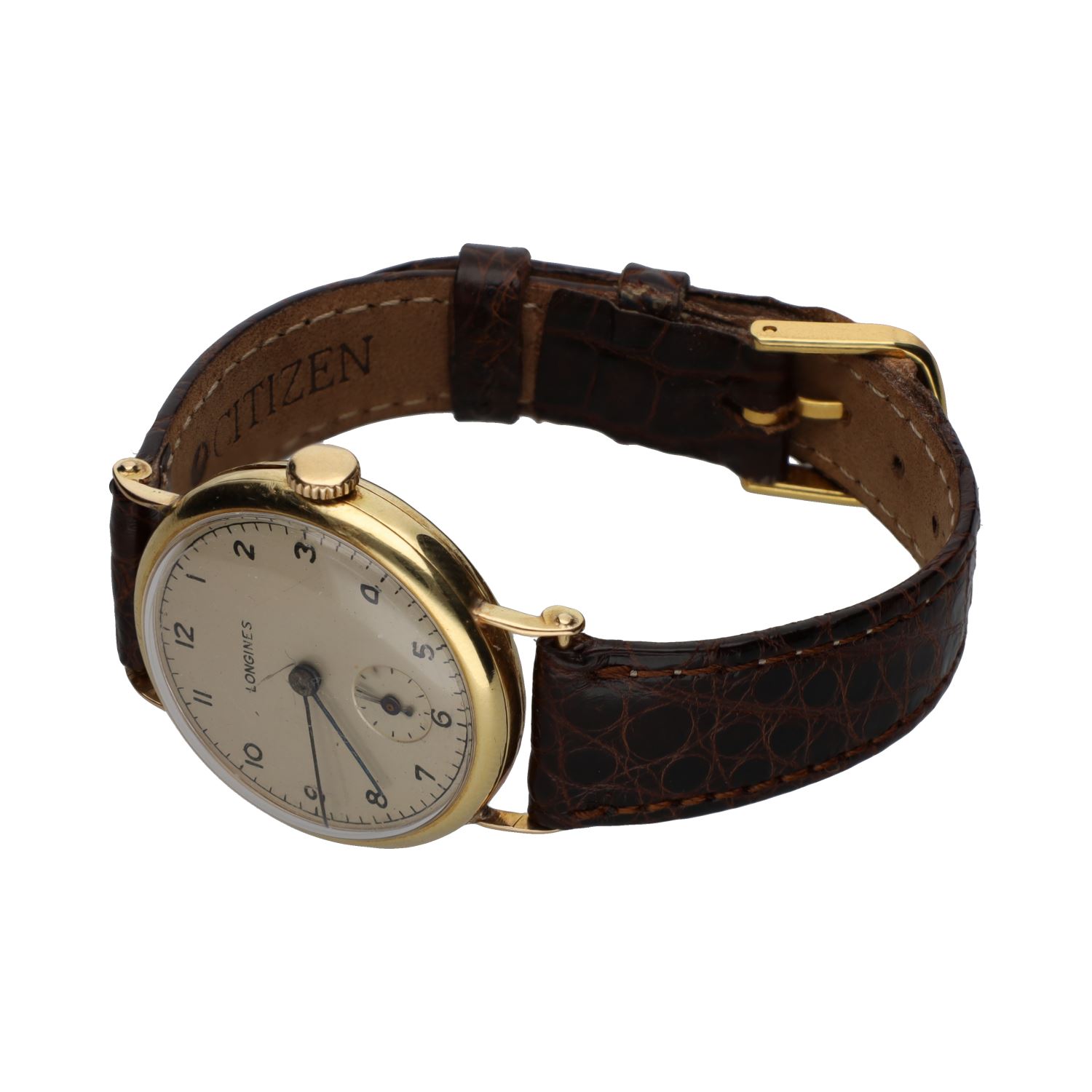 Clasico antiguo oro amarillo cuerda manual 30mm.  