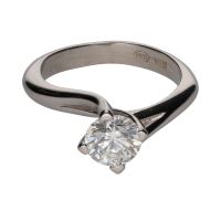 ANILLOS / SORTIJAS<BR>SORTIJA SOLITARIO EN ORO BLANCO CON UN...