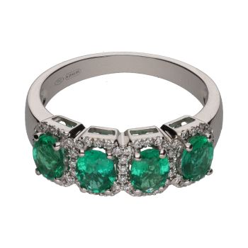 ANILLOS / SORTIJAS<BR>SORTIJA EN ORO BLANCO CON ESMERALDAS Y... · ref.: PRESENTA CERTIFICADO...