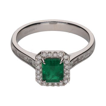 ANILLOS / SORTIJAS<BR>SORTIJA EN ORO BLANCO CON ESMERALDA Y ... · ref.: PRESENTA CERTIFICADO...