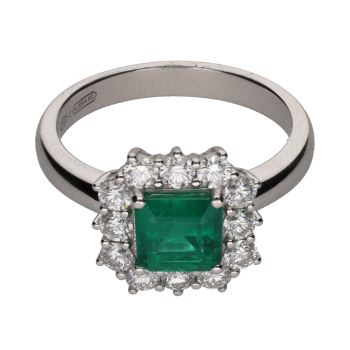 ANILLOS / SORTIJAS<BR>SORTIJA EN ORO BLANCO CON ESMERALDA CU... · ref.: PRESENTA CERTIFICADO...