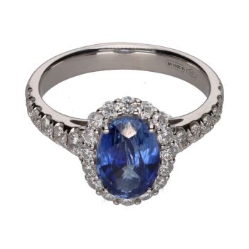 ANILLOS / SORTIJAS<BR>SORTIJA EN ORO BLANCO CON UN ZAFIRO Y ... · ref.: PRESENTA CERTIFICADO...