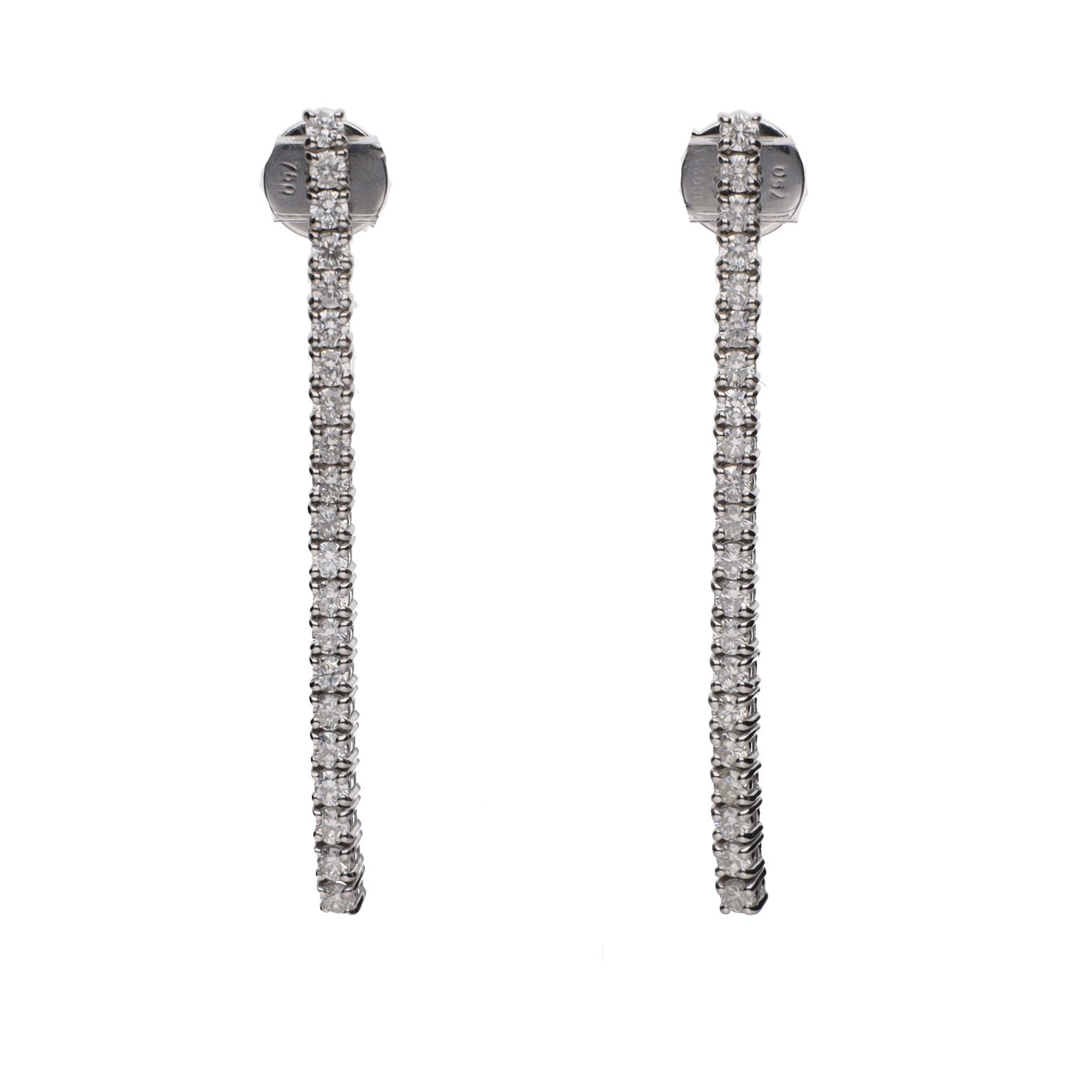 Pendientes en oro blanco con brillantes.