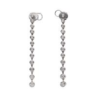 PENDIENTES<BR>PENDIENTES EN ORO BLANCO CON BRILLANTE...