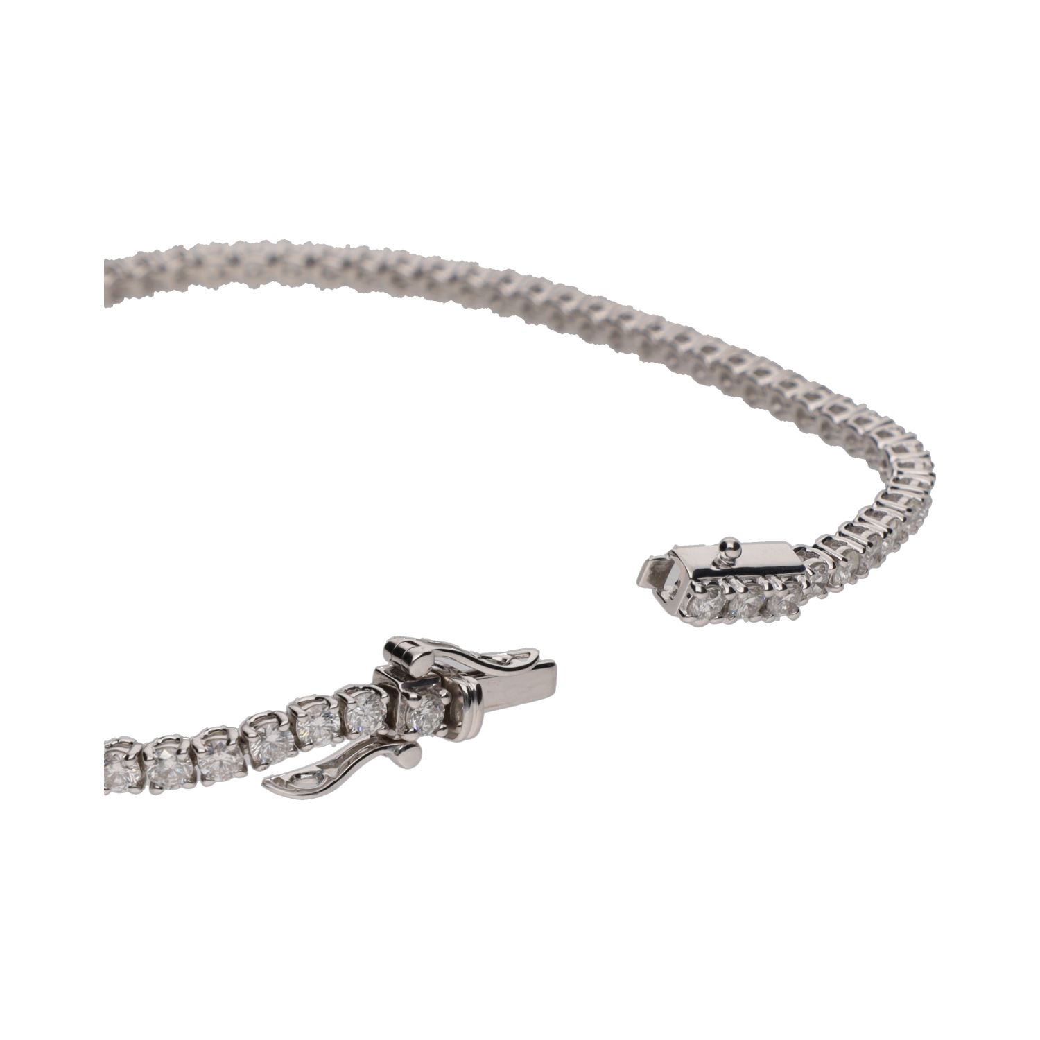 Pulsera riviere en oro blanco con brillantes.