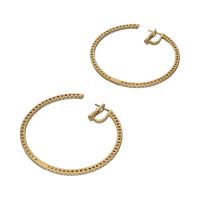 Pendientes argollas en oro amarillo con brillantes.