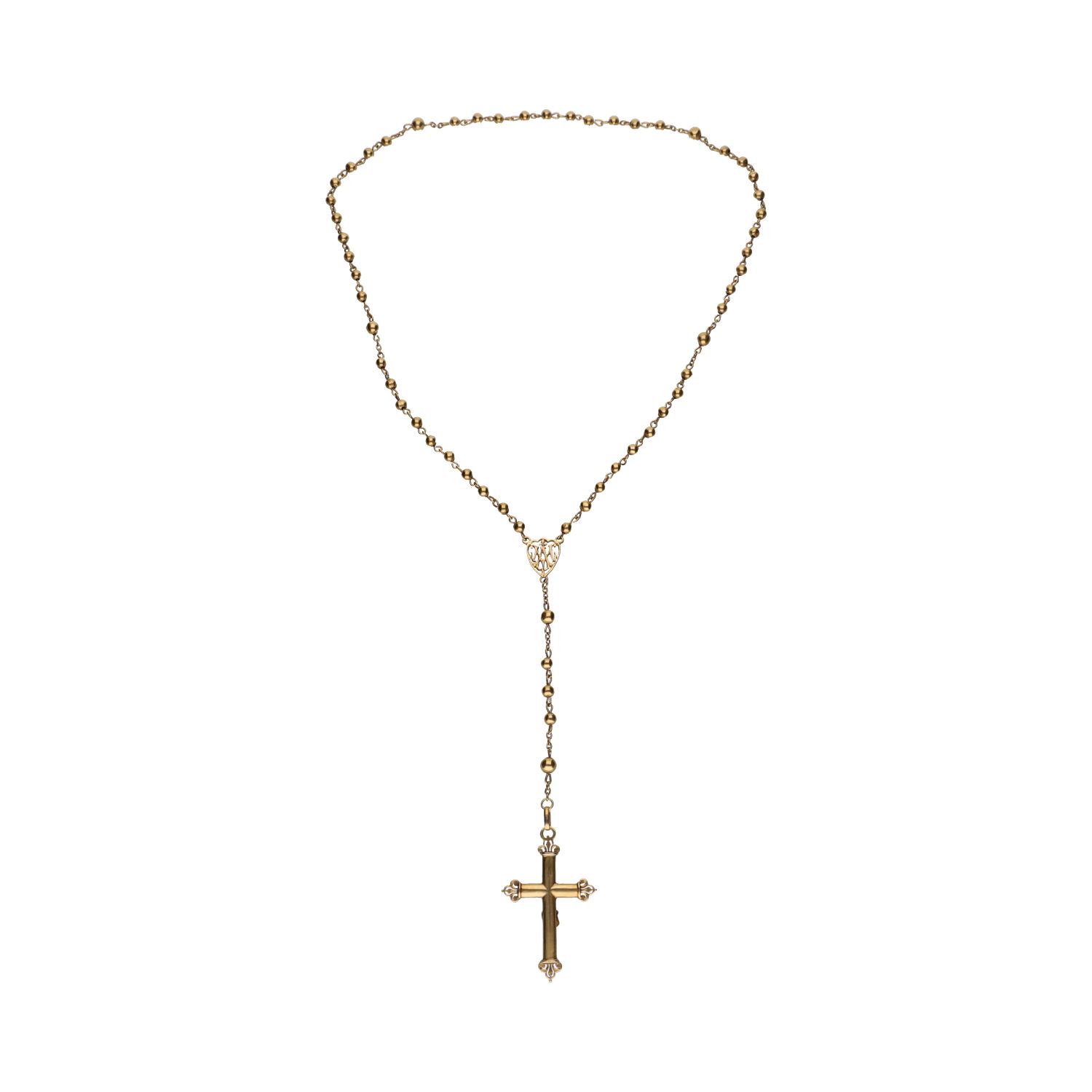 Rosario en oro amarillo.