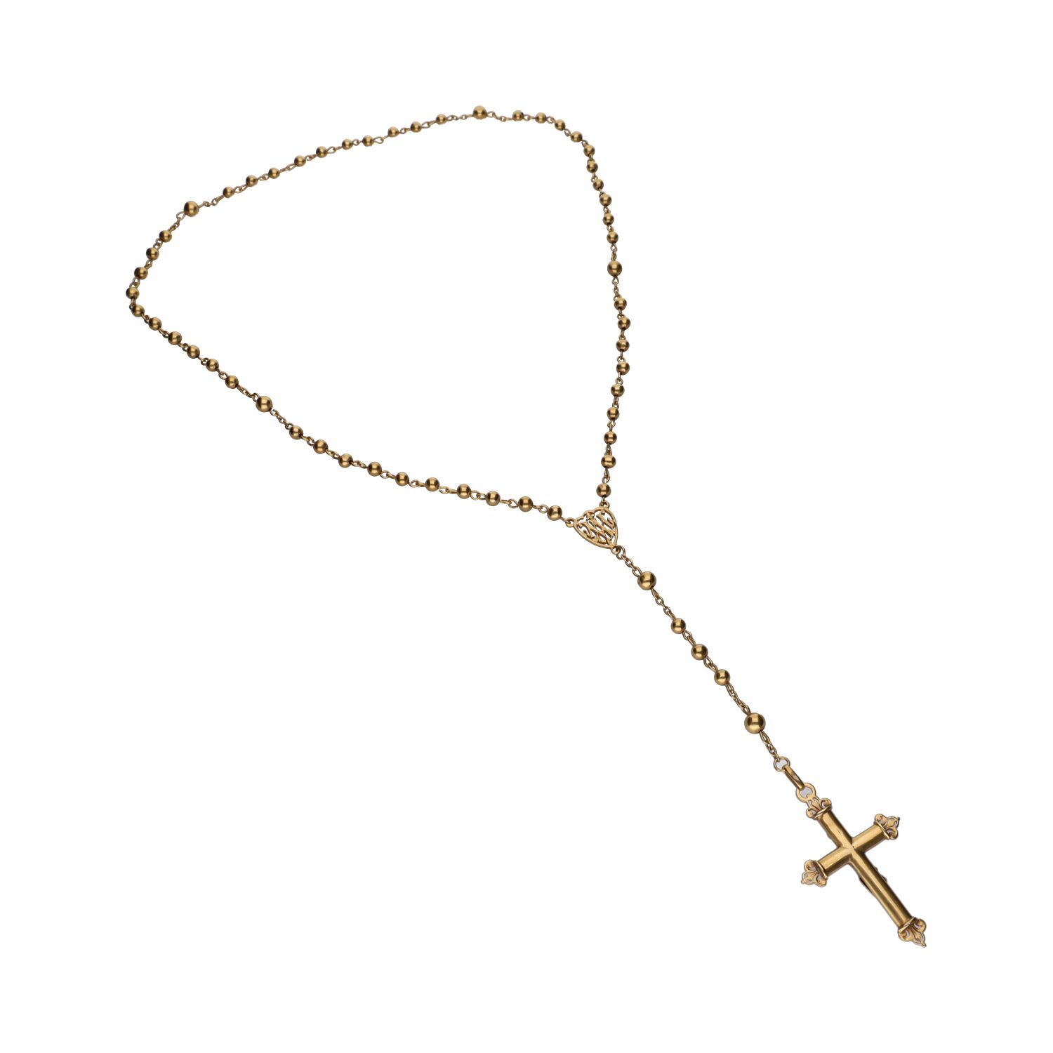 Rosario en oro amarillo.