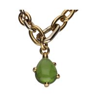 Collar de pomellato en oro amarillo con un peridoto.