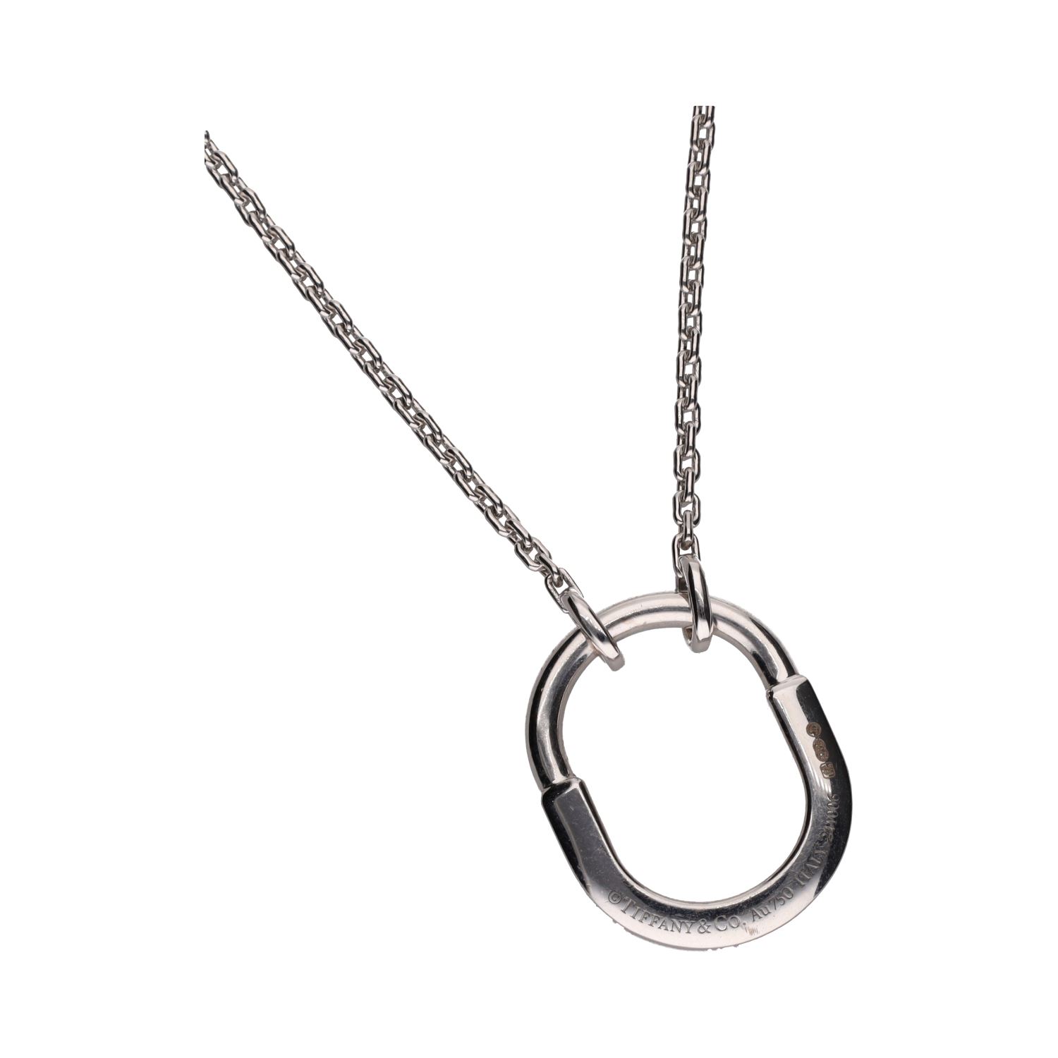 Collar lock de tiffany & co. En oro blanco con brillantes.