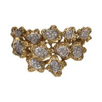 BROCHES / ALFILERES<BR>BROCHE EN ORO AMARILLO CON CUAJADOS DE...