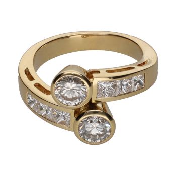 ANILLOS / SORTIJAS<BR>SORTIJA TU Y YO EN ORO AMARILLO CON BR... · ref.: PRESENTA CERTIFICADO...