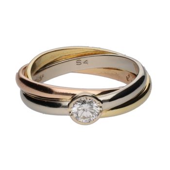 ANILLOS / SORTIJAS<BR>SORTIJA TRIANA DE CARTIER EN TRES OROS... · ref.: CERTIFICADO CARTIER....