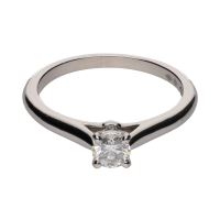 ANILLOS / SORTIJAS<BR>SOLITARIO DE CARTIER EN PLATINO CON UN...