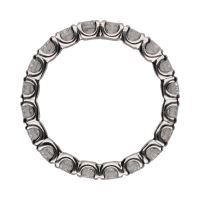 Sortija eternity en oro blanco con brillantes. Talla 13.