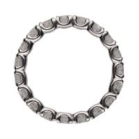 Sortija eternity en oro blanco con brillantes. Talla 12.