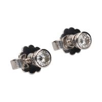 Pendientes en oro blanco con brillantes en chatón.