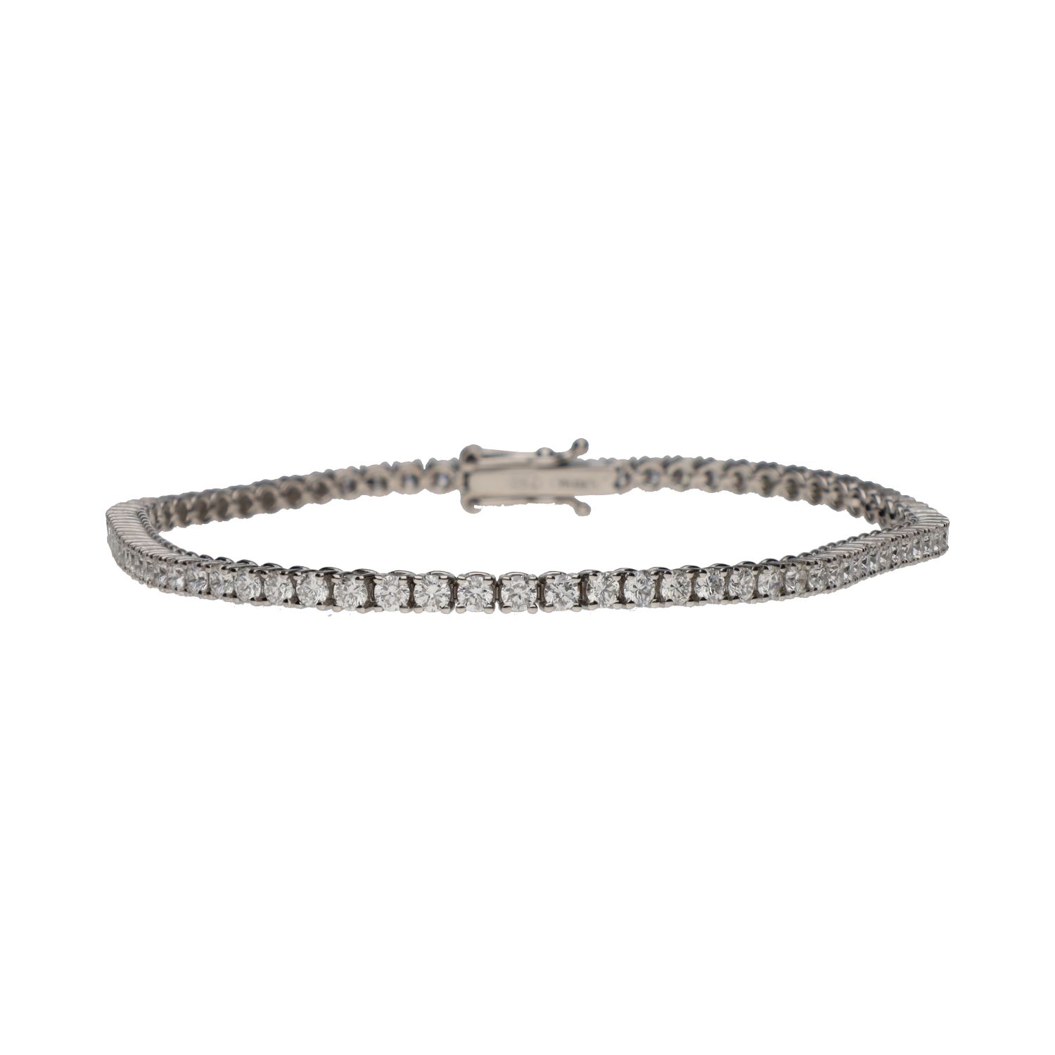 Pulsera riviere en oro blanco con brillantes.