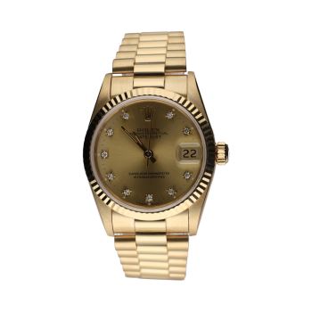 ROLEX<BR>DATEJUST  BRILLANTES PRESIDENT ORO AMA... · ref.: 68278