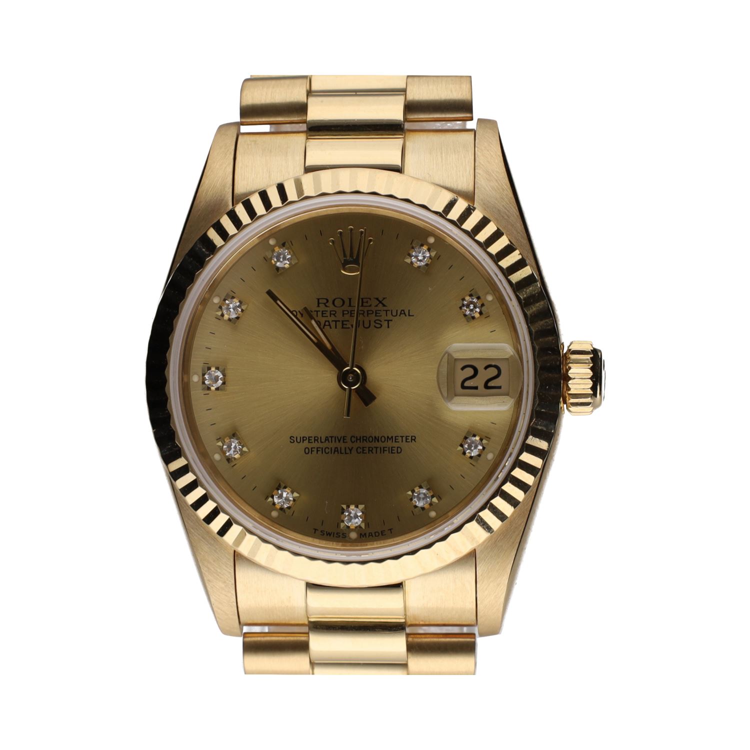 Datejust  brillantes president oro amarillo 31mm.   