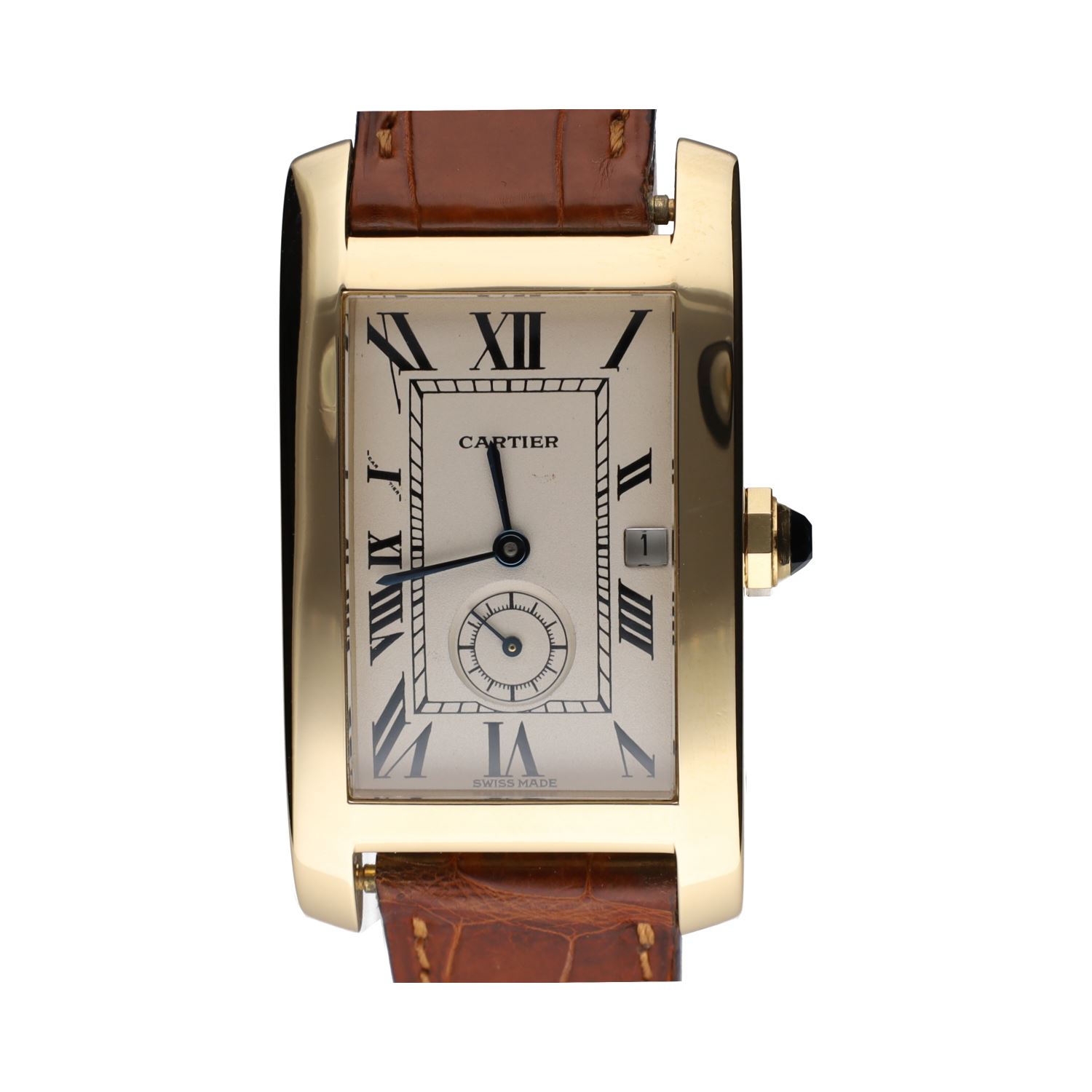 Tank american oro amarillo quartz 23mm.    