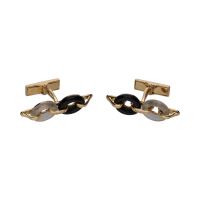 GEMELOS<BR>GEMELOS EN ORO AMARILLO CON CRISTAL DE...