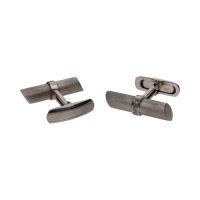 Gemelos en oro blanco con brillantes.