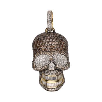 COLGANTES<BR>COLGANTE CALAVERA EN ORO AMARILLO CON ... · ref.: (NMXM)