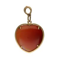 Colgante forma de corazón en oro amarillo y ágata.