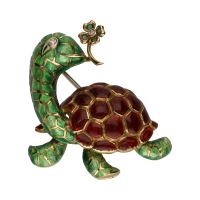 BROCHES / ALFILERES<BR>BROCHE FORMA DE TORTUGA EN ORO AMARILL...