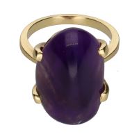 ANILLOS / SORTIJAS<BR>SORTIJA EN ORO AMARILLO CON AMATISTA. ...