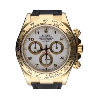 Daytona oro amarillo cuero esfera azul.   