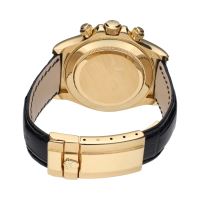 Daytona oro amarillo cuero esfera azul.   