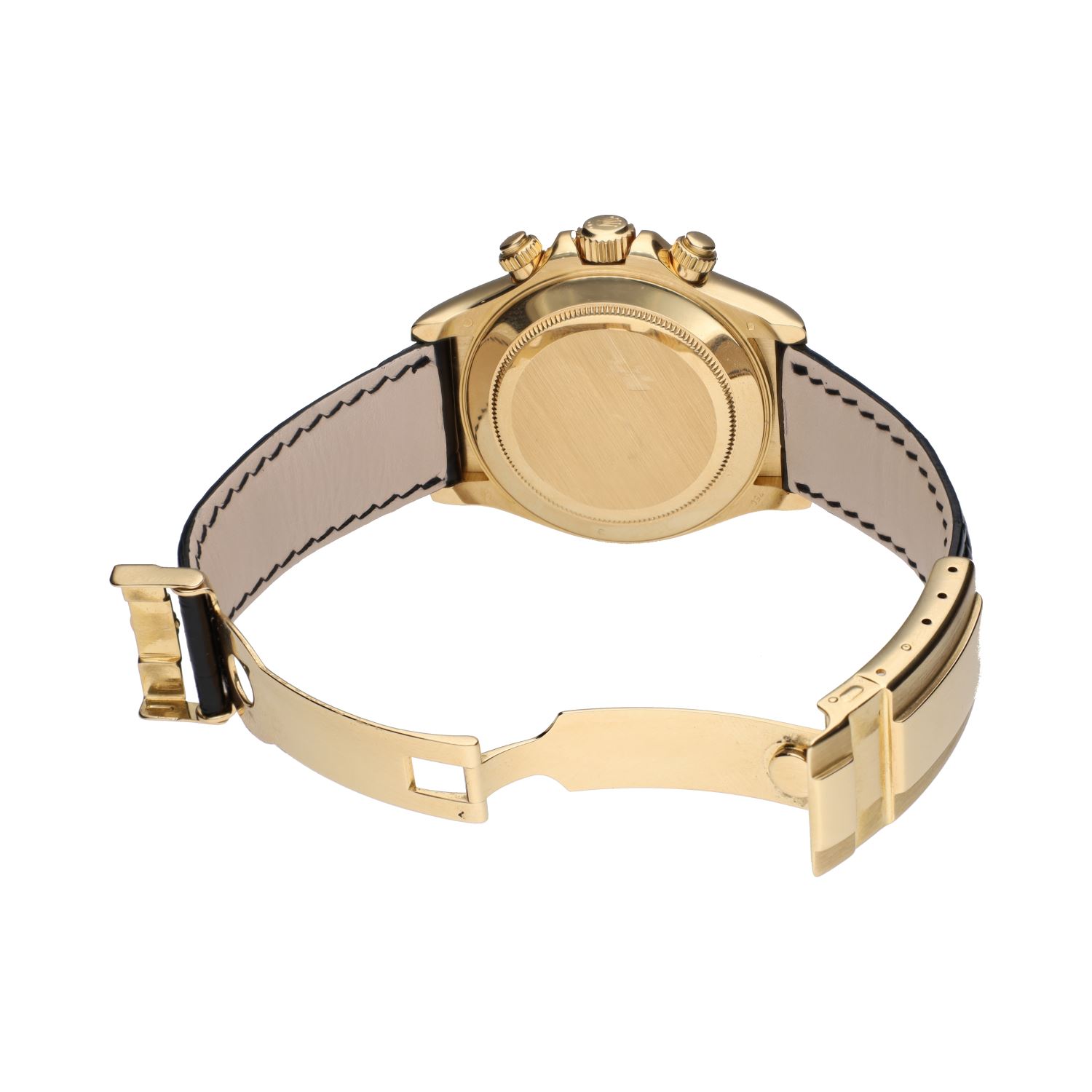 Daytona oro amarillo cuero esfera azul.   