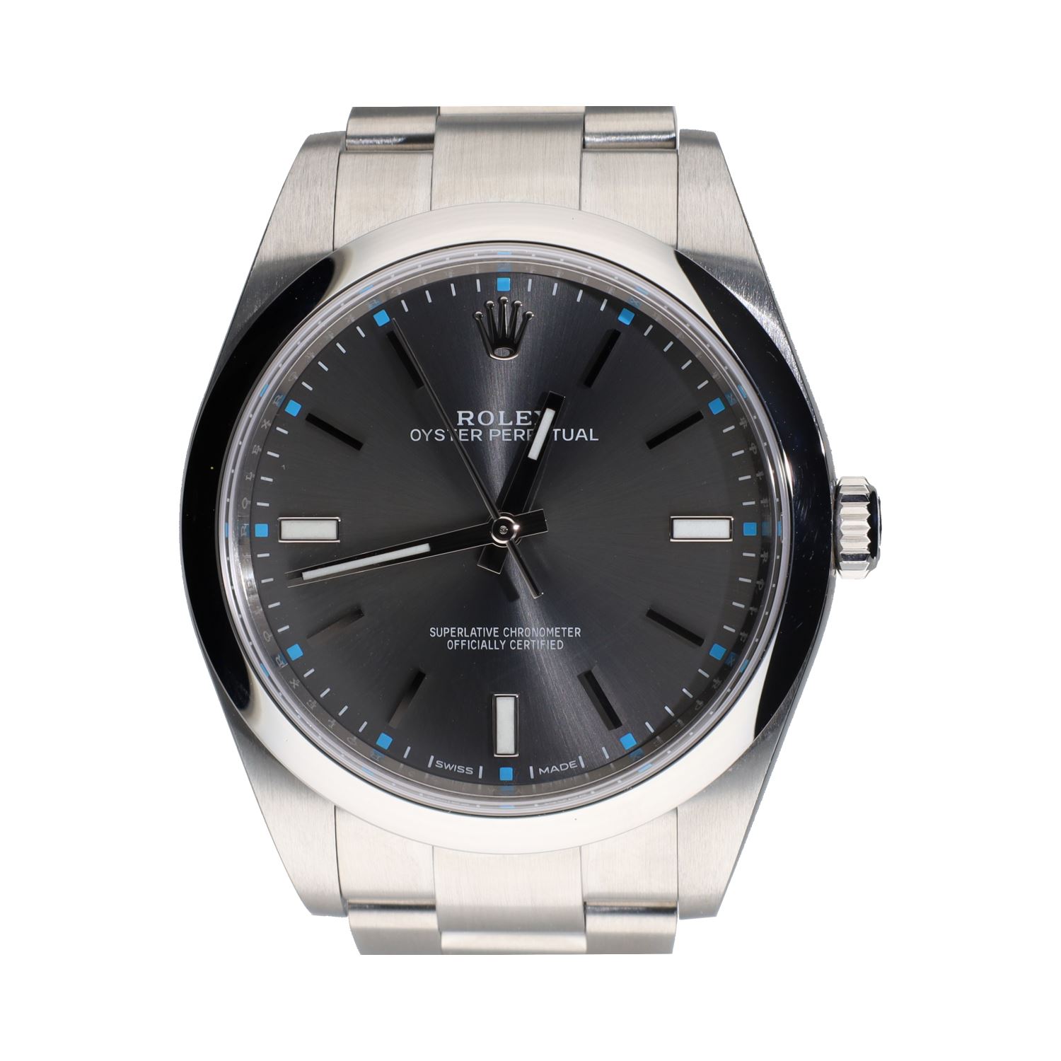 Oyster perpetual acero esfera gris 39mm.   
