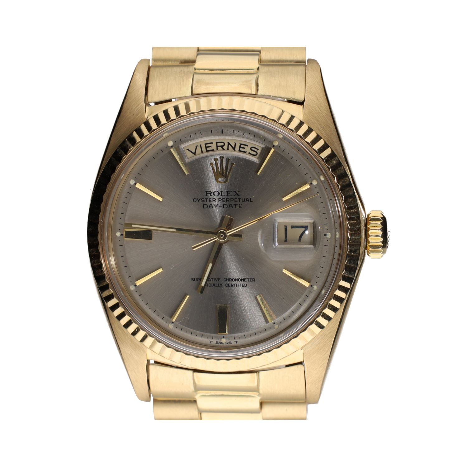 Day-date president oro amarillo plexi 36mm.  