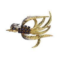 BROCHES / ALFILERES<BR>BROCHE CON FORMA DE FÉNIX EN ORO AMARI...