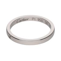 Sortija alianza de cartier con un brillante en platino. Talla 50.