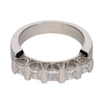 ANILLOS / SORTIJAS<BR>SORTIJA CINQUILLO EN ORO BLANCO CON BR... · ref.: PRESENTA CERTIFICADO...