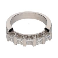 ANILLOS / SORTIJAS<BR>SORTIJA CINQUILLO EN ORO BLANCO CON BR...