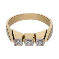 ANILLOS / SORTIJAS<BR>SORTIJA TRESILLO ART-DECO EN ORO AMARI...
