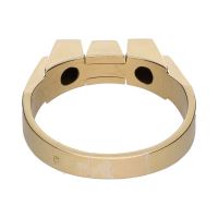 Sortija tresillo art-deco en oro amarillo con diamantes. Talla 25.