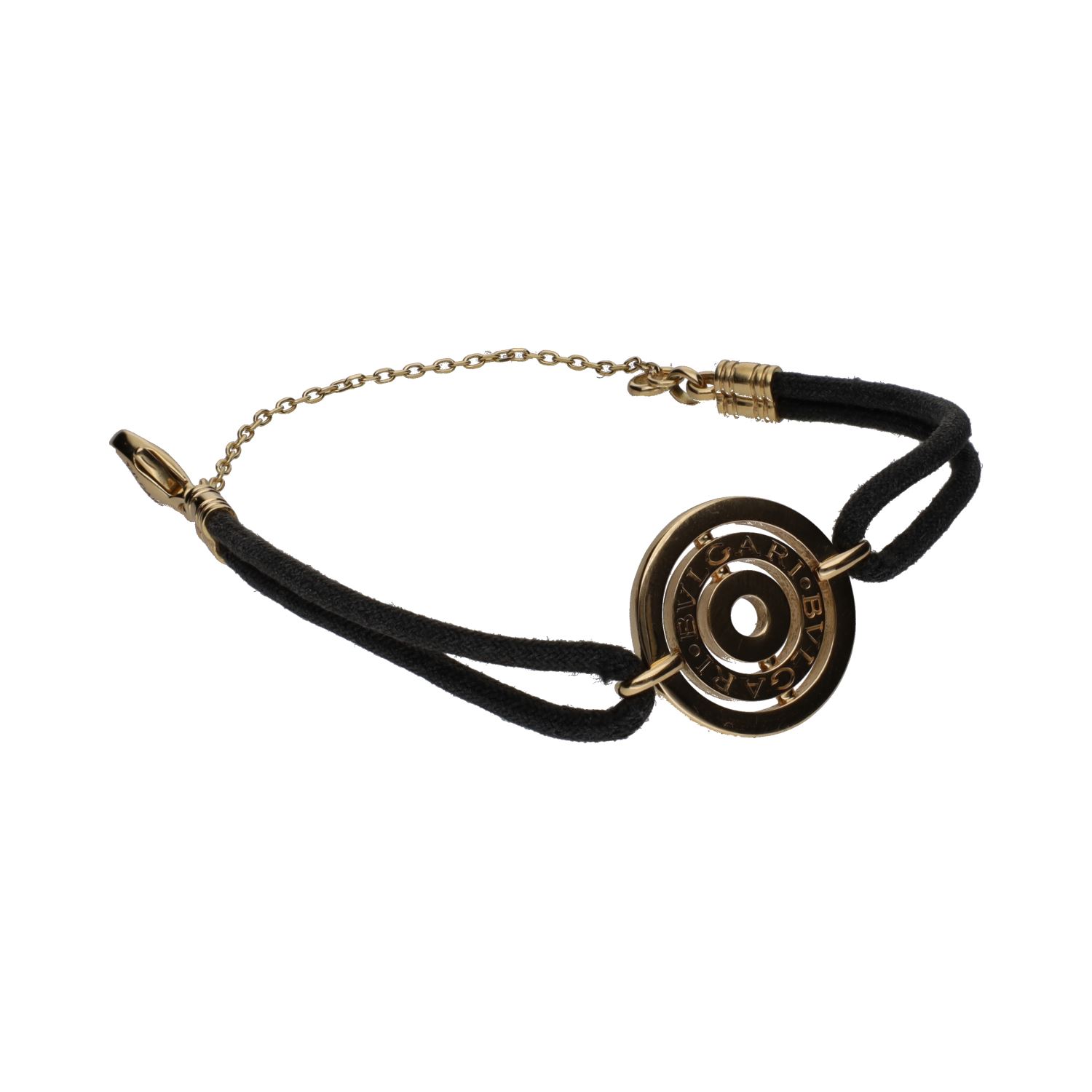 Pulsera bulgari astrale en oro amarillo y cordón.