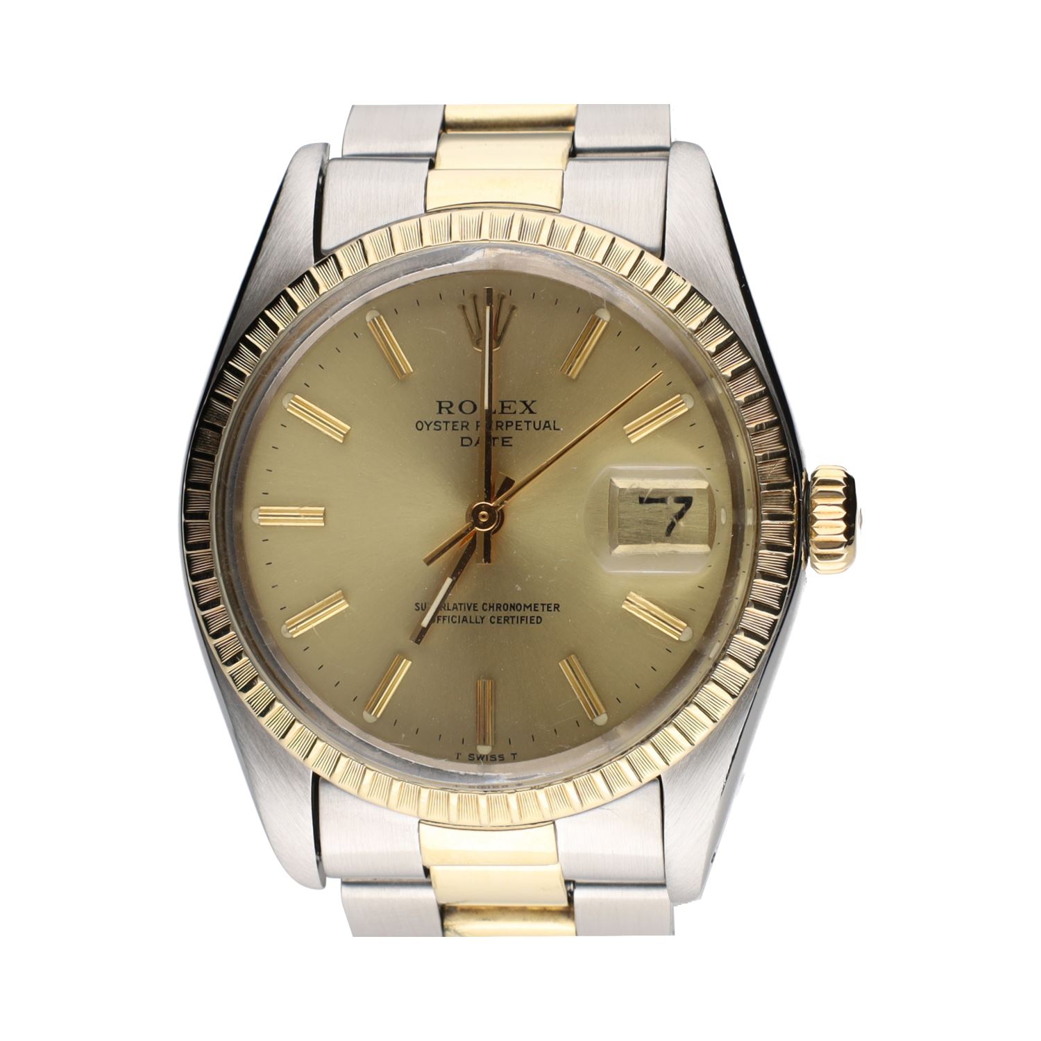 Oyster perpetual date acero y oro 34mm.  