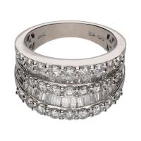 ANILLOS / SORTIJAS<BR>SORTIJA ANCHA EN ORO BLANCO 14K CON DI...