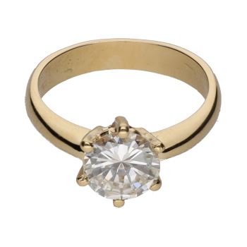 ANILLOS / SORTIJAS<BR>SORTIJA EN ORO AMARILLO CON UN BRILLAN... · ref.: PRESENTA CERTIFICADO...