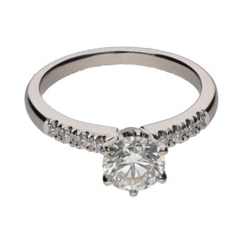 ANILLOS / SORTIJAS<BR>SORTIJA SOLITARIO EN ORO BLANCO CON BR... · ref.: PRESENTA CERTIFICADO...