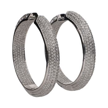 PENDIENTES<BR>PENDIENTES ARGOLLAS ORO BLANCO BRILLAN... · ref.: PRESENTA CERTIFICADO...