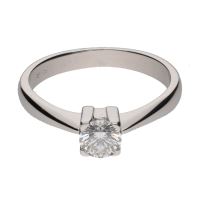 ANILLOS / SORTIJAS<BR>SORTIJA SOLITARIO EN ORO BLANCO CON UN...