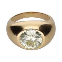 ANILLOS / SORTIJAS<BR>SORTIJA SOLITARIO EN ORO AMARILLO CON ...